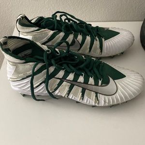 Nike Alpha Menace Elite TD Football Cleats AJ6547-303 White Green Sz 10.5